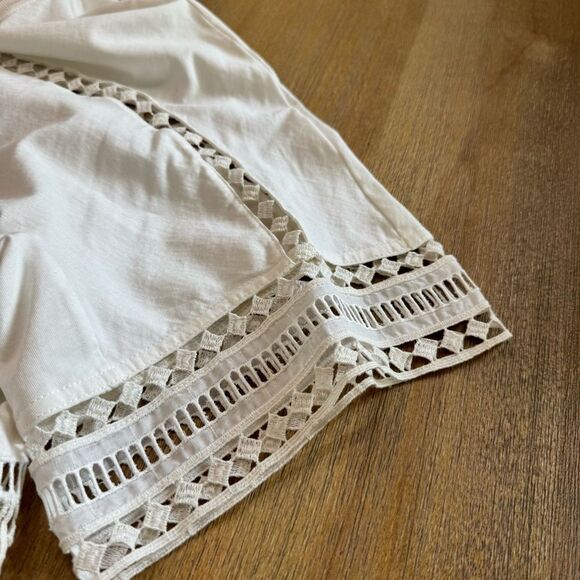 Chloe Shirt Dress Medium Off White‎ Silk Lace Detail - Picture 14 of 16